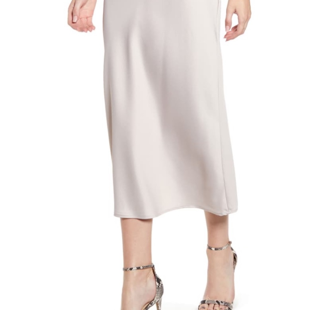 Topshop Matte Satin Bias Skirt